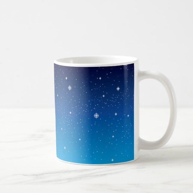 Deep Blue Starry Night Sky Tasse (Rechts)