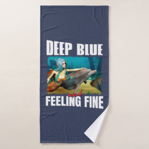 Deep Blue und Gefühl Fine Mermaid und Dolphin Badehandtuch