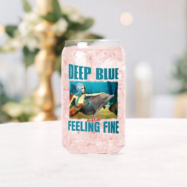 Deep Blue und Gefühl Fine Mermaid und Dolphin Dosenglas (Insitu (Hochzeit))