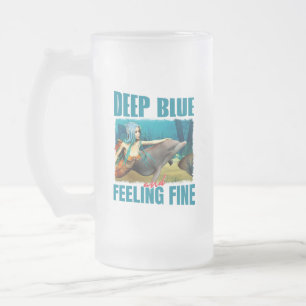Deep Blue und Gefühl Fine Mermaid und Dolphin Mattglas Bierglas