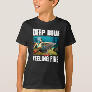 Deep Blue und Gefühl Fine Mermaid und Dolphin T-Shirt