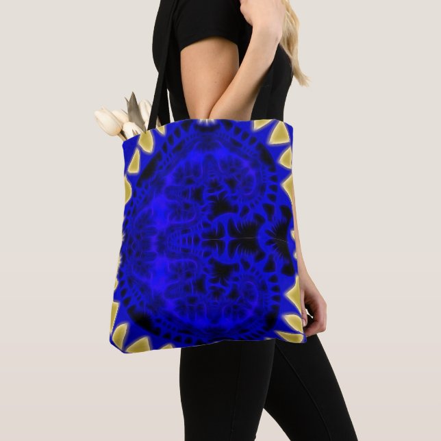 Deep Blue und Gold Teeth Border Fraktal (Von Nahem)
