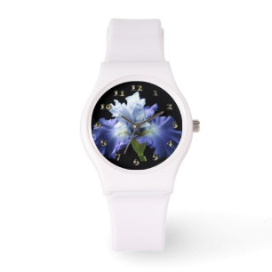 Deep Blue und White Iris Armbanduhr