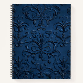 Deep Blue Verziert Pattern Notizbuch
