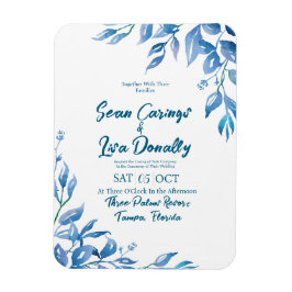 Deep Blue Wedding Einladung Magnet