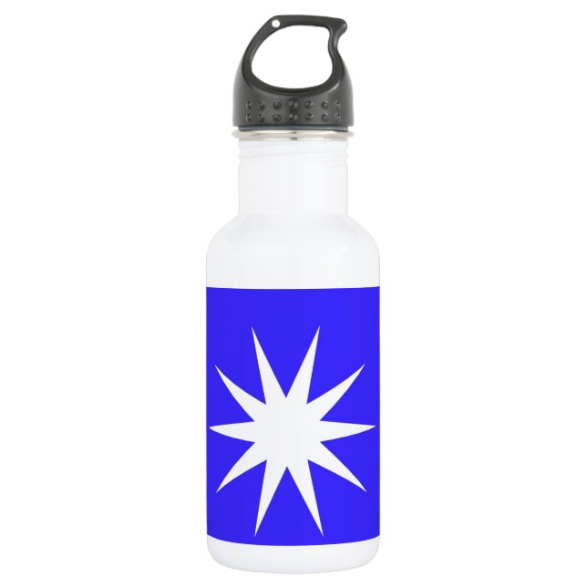 Deep Blue White Star Trinkflasche (Vorderseite)