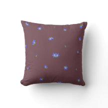 Deep Bordeaux Japanese Gentian Floral Pattern