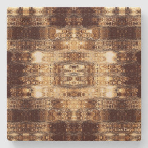 Deep Brown Abstrakt Stone Untersetzer