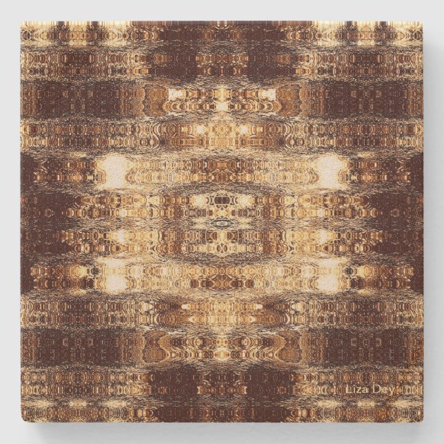 Deep Brown Abstrakt Stone Untersetzer (Vorderseite)