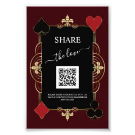 Deep Burgundy Casino Share Photo QR Code Wedding  Fotodruck