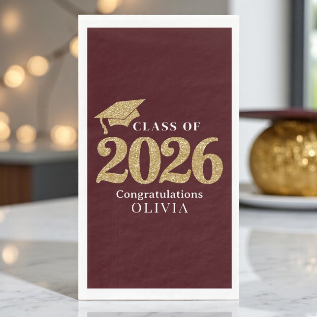 Deep Burgundy Class Of 2026 Serviette (Von Creator hochgeladen)