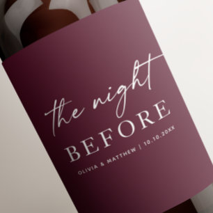 Deep Burgundy Probe Dinner Nacht vor Weinetikett