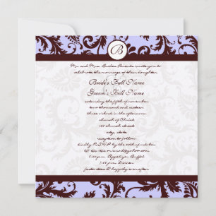 Deep Chocolate Brown Damask Einladung