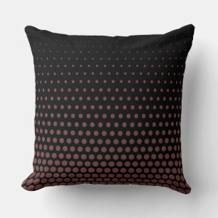 Deep Coffee Polka Dot Modern Black Kissen
