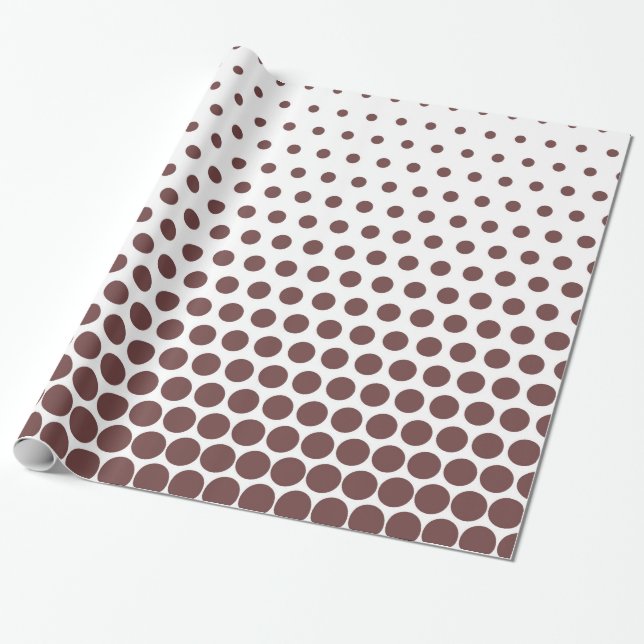 Deep Coffee Polka Dot Modern White Geschenkpapier (Ungerollt)
