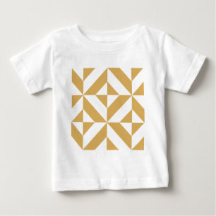 Deep Cool Gold Geometric Deko Cube Pattern Baby T-shirt