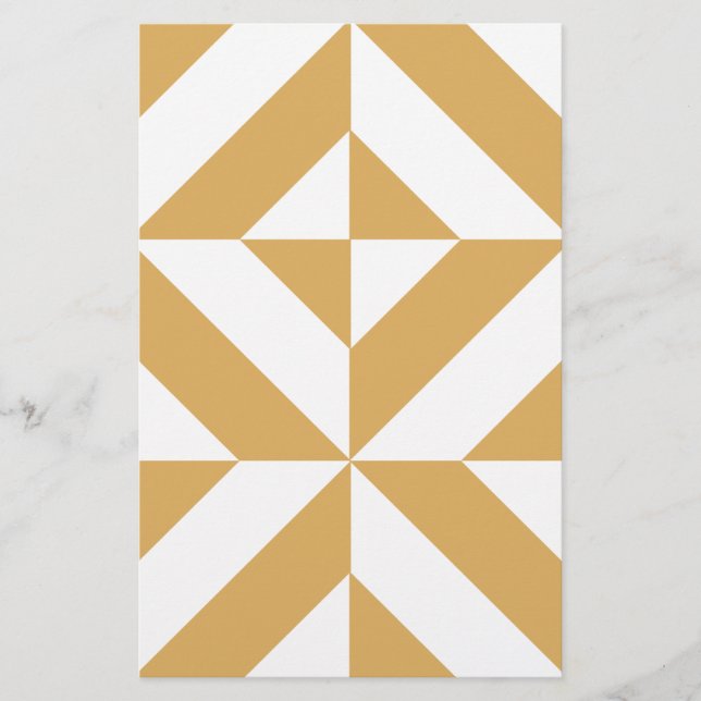 Deep Cool Gold Geometric Deko Cube Pattern Briefpapier (Vorderseite)