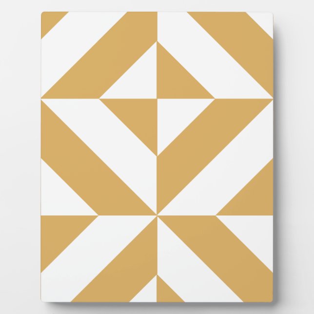 Deep Cool Gold Geometric Deko Cube Pattern Fotoplatte (Vorderseite)