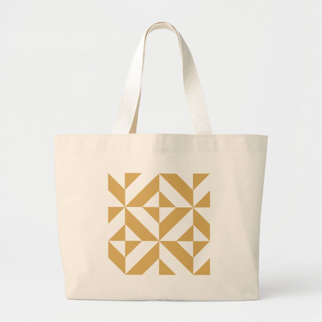 Deep Cool Gold Geometric Deko Cube Pattern Jumbo Stoffbeutel (Vorne)