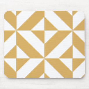 Deep Cool Gold Geometric Deko Cube Pattern Mousepad