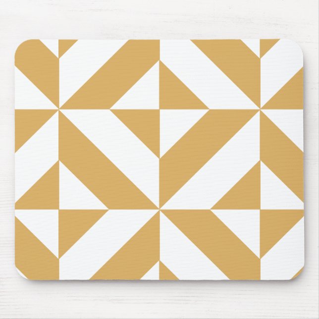 Deep Cool Gold Geometric Deko Cube Pattern Mousepad (Vorne)
