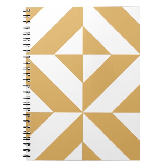 Deep Cool Gold Geometric Deko Cube Pattern Notizblock (Vorderseite)