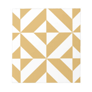 Deep Cool Gold Geometric Deko Cube Pattern Notizblock