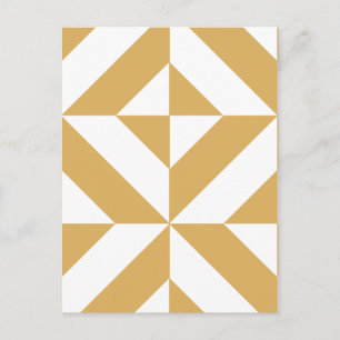 Deep Cool Gold Geometric Deko Cube Pattern Postkarte
