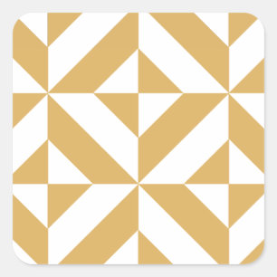 Deep Cool Gold Geometric Deko Cube Pattern Quadratischer Aufkleber