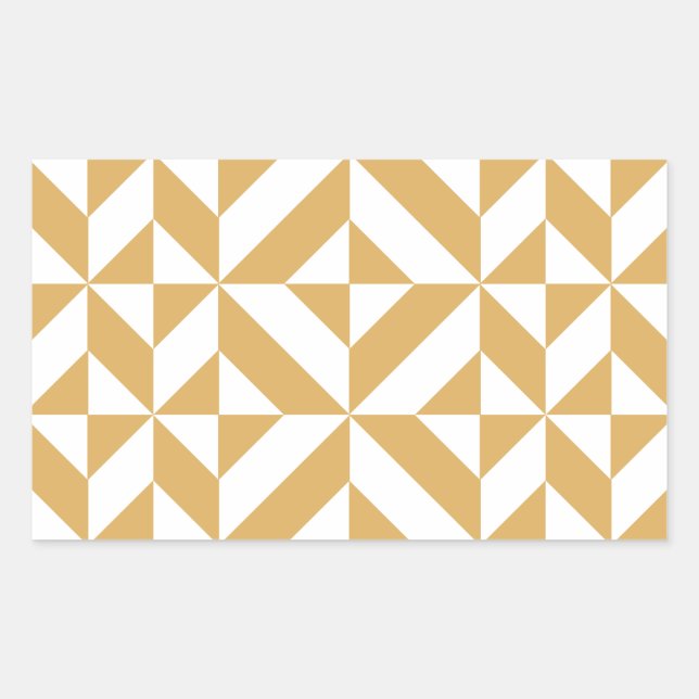 Deep Cool Gold Geometric Deko Cube Pattern Rechteckiger Aufkleber (Vorderseite)