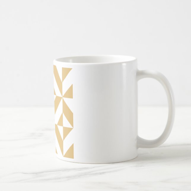 Deep Cool Gold Geometric Deko Cube Pattern Tasse (Rechts)