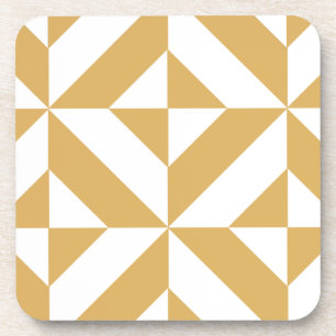 Deep Cool Gold Geometric Deko Cube Pattern Untersetzer