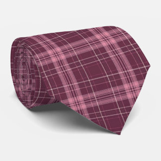 Deep Cranberry Red Tartan Plaid Krawatte