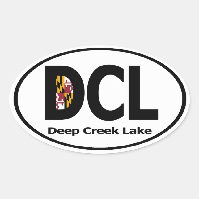 Deep Creek Lake Decal (Set von 4 Jahren) Ovaler Aufkleber (Vorderseite)