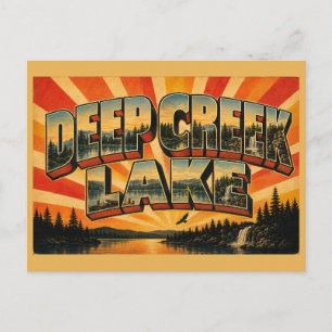 Deep Creek Lake Maryland Berg Wasserfall Kunst Postkarte