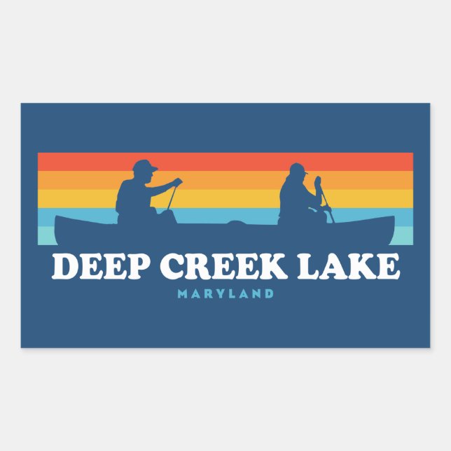 Deep Creek Lake Maryland Canoe Rechteckiger Aufkleber (Vorderseite)