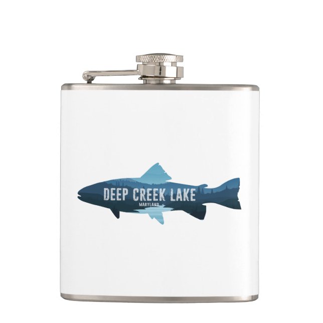 Deep Creek Lake Maryland Fish Flachmann (Vorderseite)