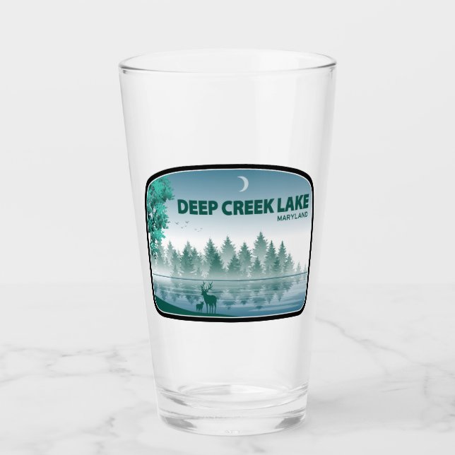 Deep Creek Lake Maryland Hirsche Glas (Vorderseite)
