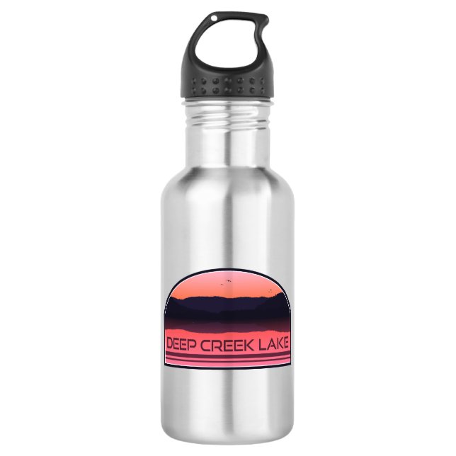 Deep Creek Lake Maryland Red Sunrise Edelstahlflasche (Vorderseite)