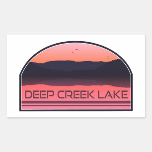 Deep Creek Lake Maryland Red Sunrise Rechteckiger Aufkleber
