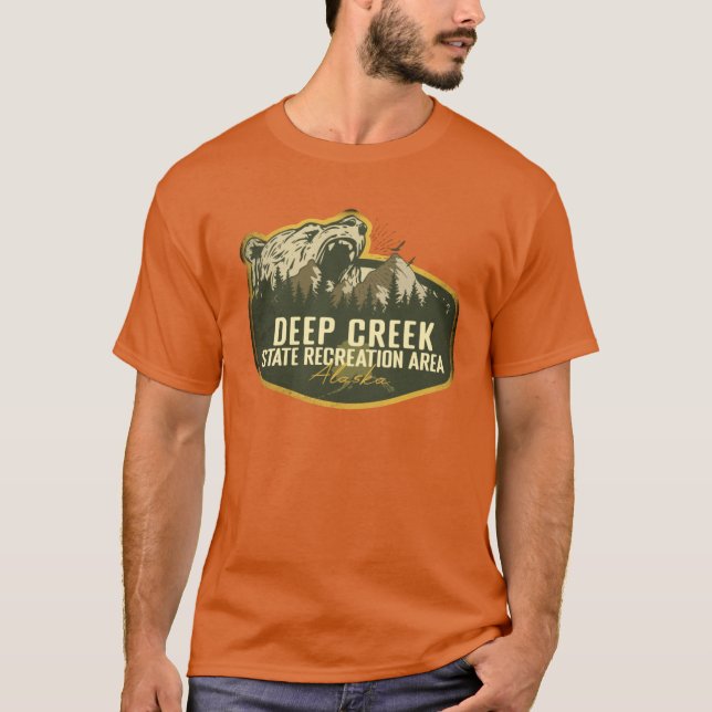 Deep Creek State Recreation Area Alaska Retro Badg T-Shirt (Vorderseite)