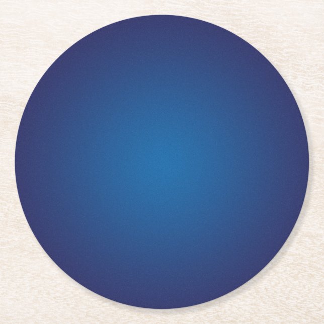 Deep Dark Blue Grainy Vignette Runder Pappuntersetzer (Vorderseite)