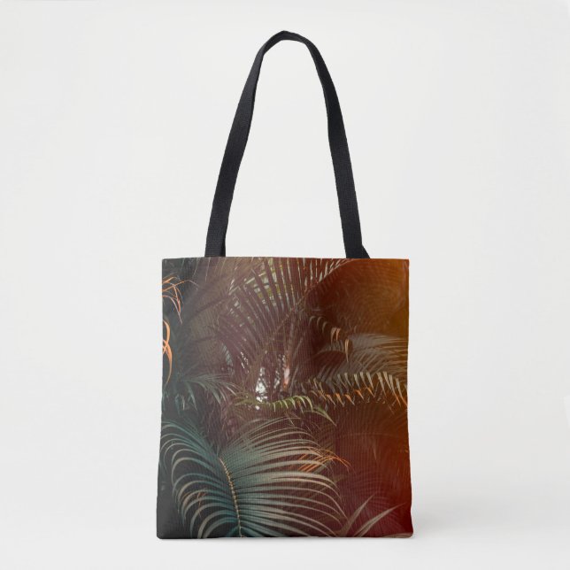 Deep dark green palm leaves pattern with bright or (Vorderseite)