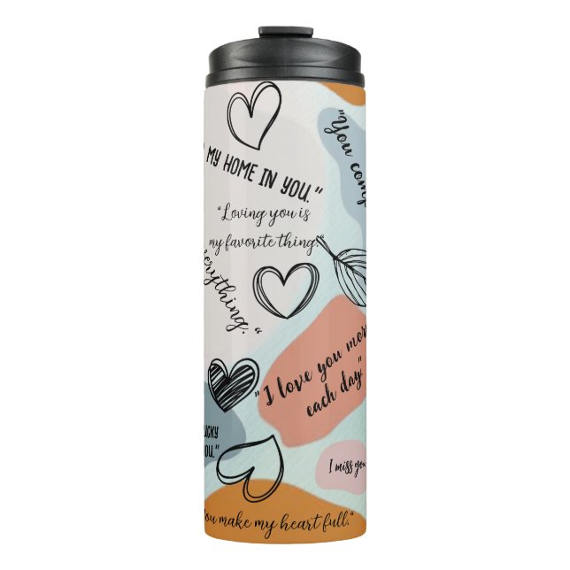 Deep Declaration Liebe Doodles Minimalistisch Abst Thermosbecher (Vorderseite)