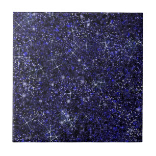 Deep Delft Midnight Blue Imitats Glitzer Solid Fliese