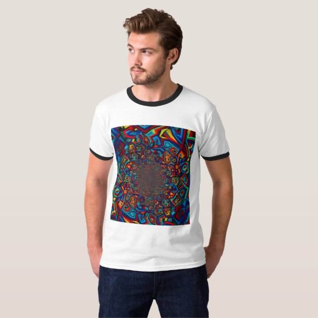 Deep Dimension Fractal Pattern T-Shirt (Vorne ganz)