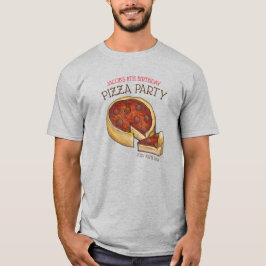 Deep Dish Pepperoni Pizza Pie Birthday Party T-Shirt