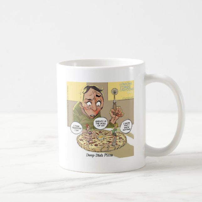Deep Dish Pizza Funny Philosophische Tasse (Rechts)