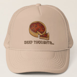 Deep Dish Thoughts Chicago Pepperoni Pizza Hat Truckerkappe
