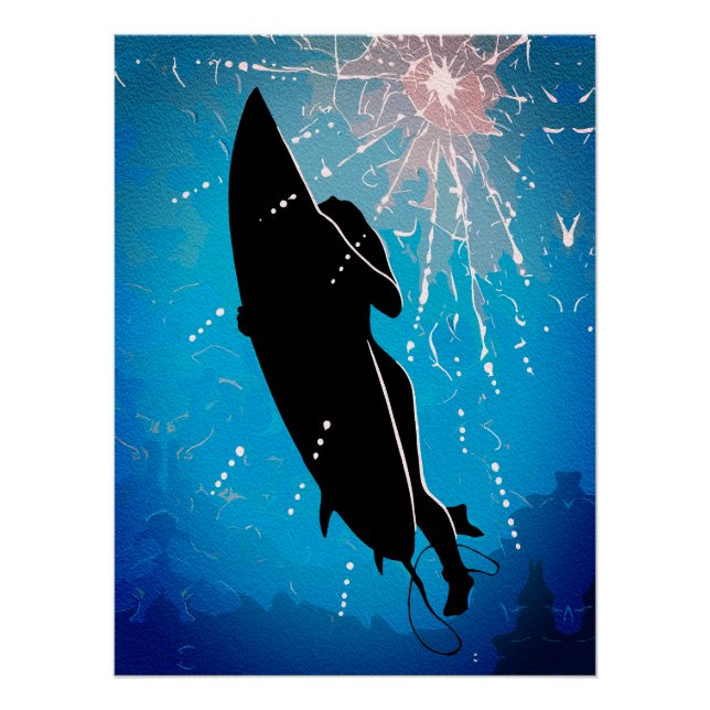 Deep Dive - Surferreise unter Wasser Poster (Vorderseite)